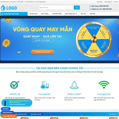 Mẫu website Máy lọc nước mã 3005