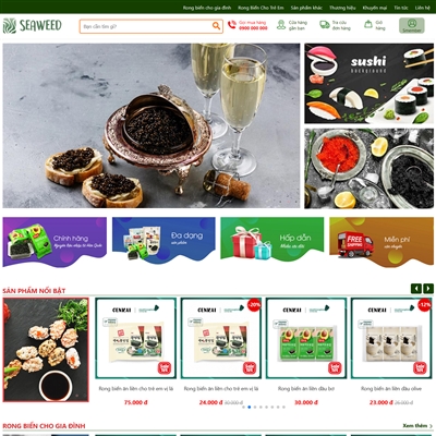 Mẫu website Rong biển hàn quốc mã 3003