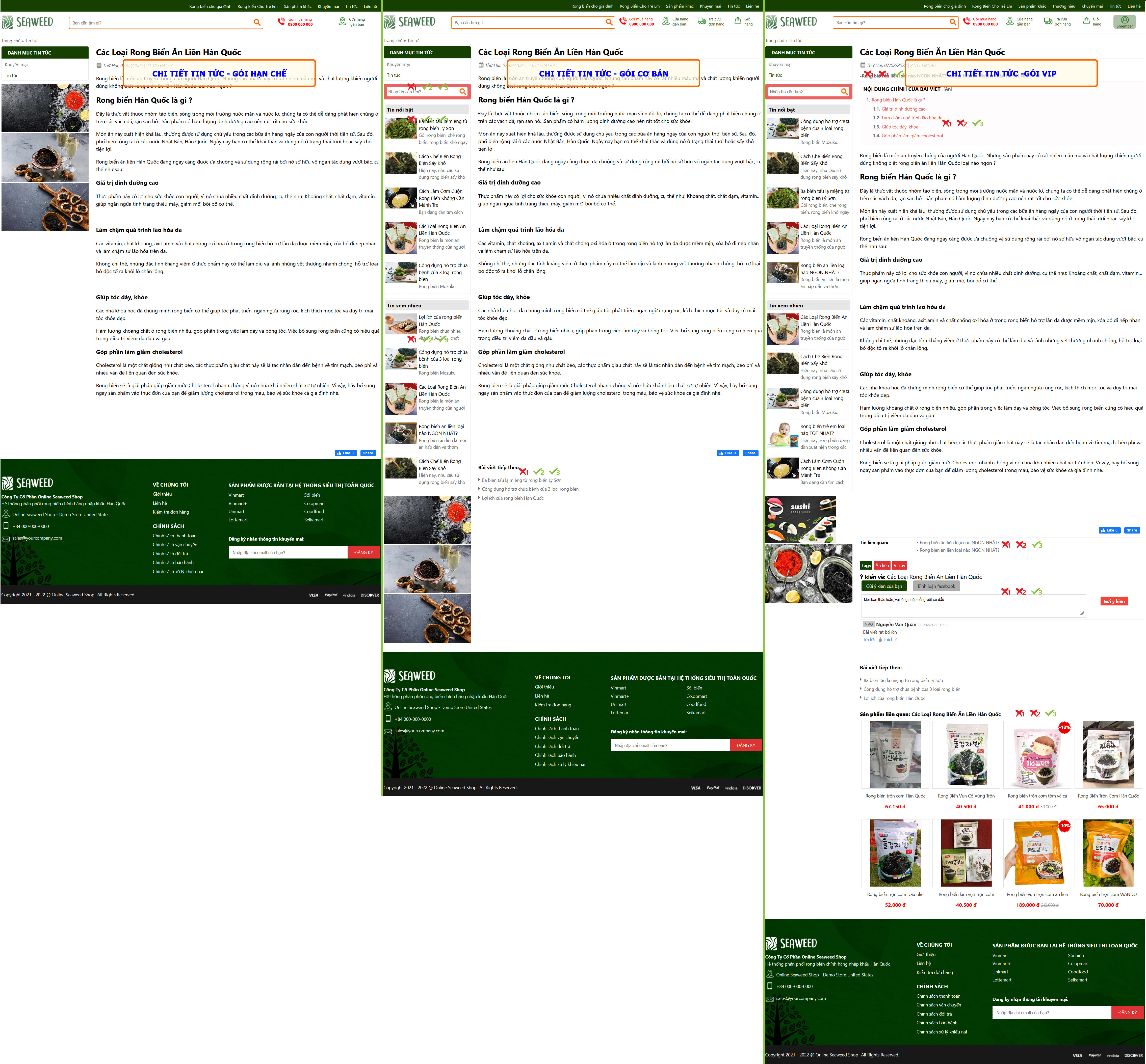 Chi tiết tin Mẫu website Rong biển hàn quốc mã 3003